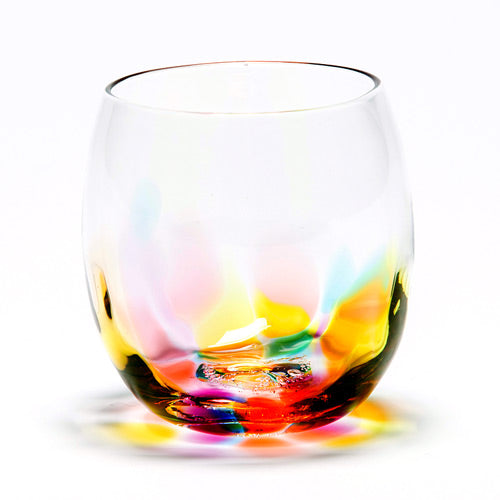 Rainbow teardrop-shaped glass